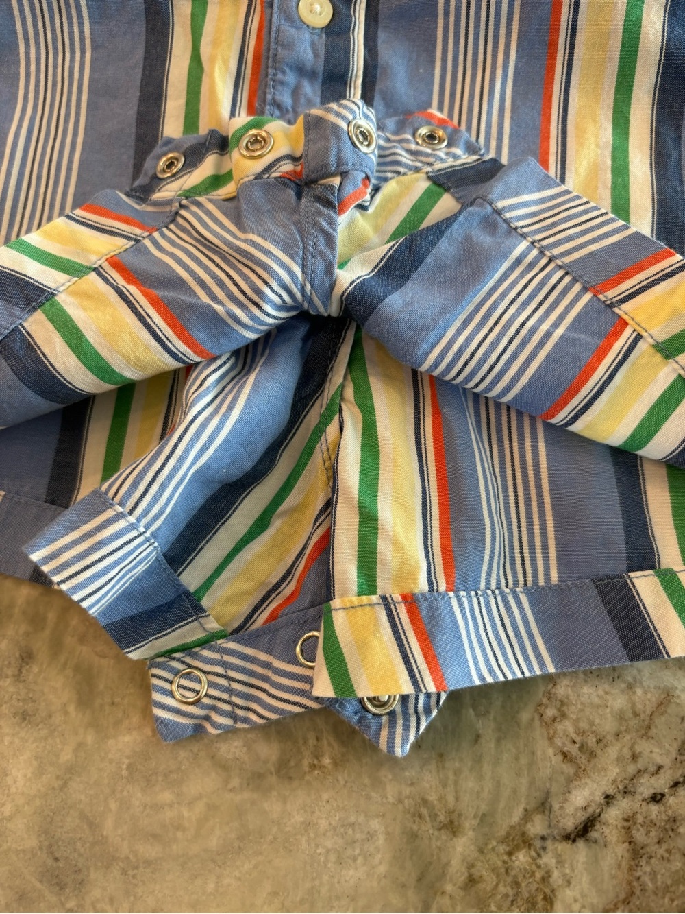 Ralph Lauren Baby Boys One Piece Cotton Button Down Romper Suit Striped 3 months - Picture 4 of 6